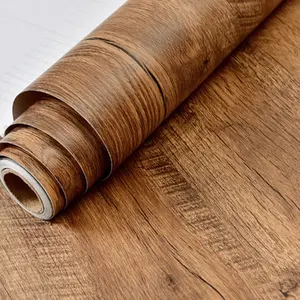 Vintage Wood Grain Self-Adhesive Wallpaper Roll, Durable Removable Vinyl Wall Sticker for Home Renovation, Decorative Mural Paper for Living Room, Interiors