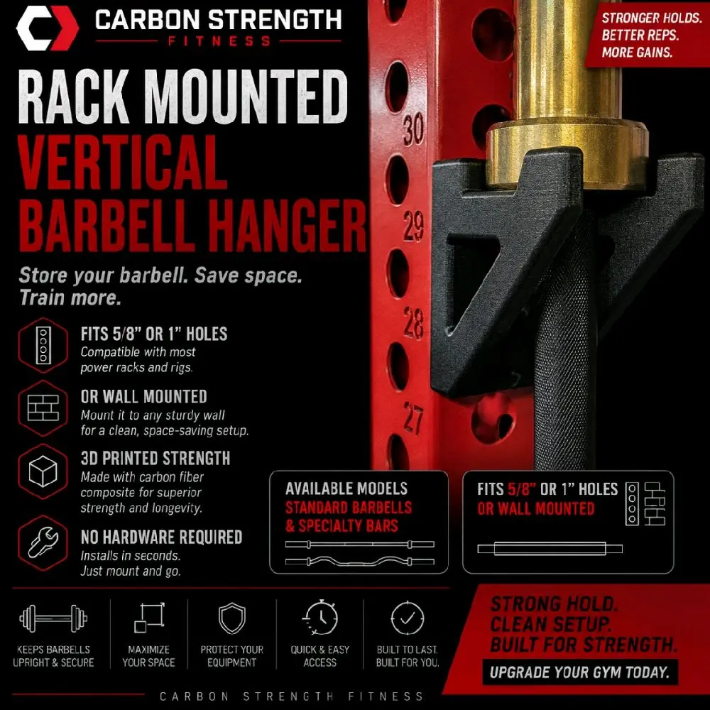 Vertical Barbell Hanger - Sports & Outdoor Fitness Accessory for Weight Training Racks