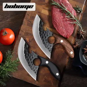 Meat Cleaver- Knives Chef Knife & BBQ Bear Knife with Leather Sheath, Japanese Knife Fishing Knives,Chopping, For Balance & Control, Portable Small Ulu Knife for Outdoor Camping BBQ Fishing Father's Day Christmas Gift
