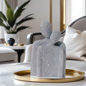 Shimmering Couple Embrace Statue, Artistic Resin Romantic Sweet Couple Sculpture, Ideal Valentine's Day Gift, Home Decor, Heartwarming Decoration, Indoor Family Decoration