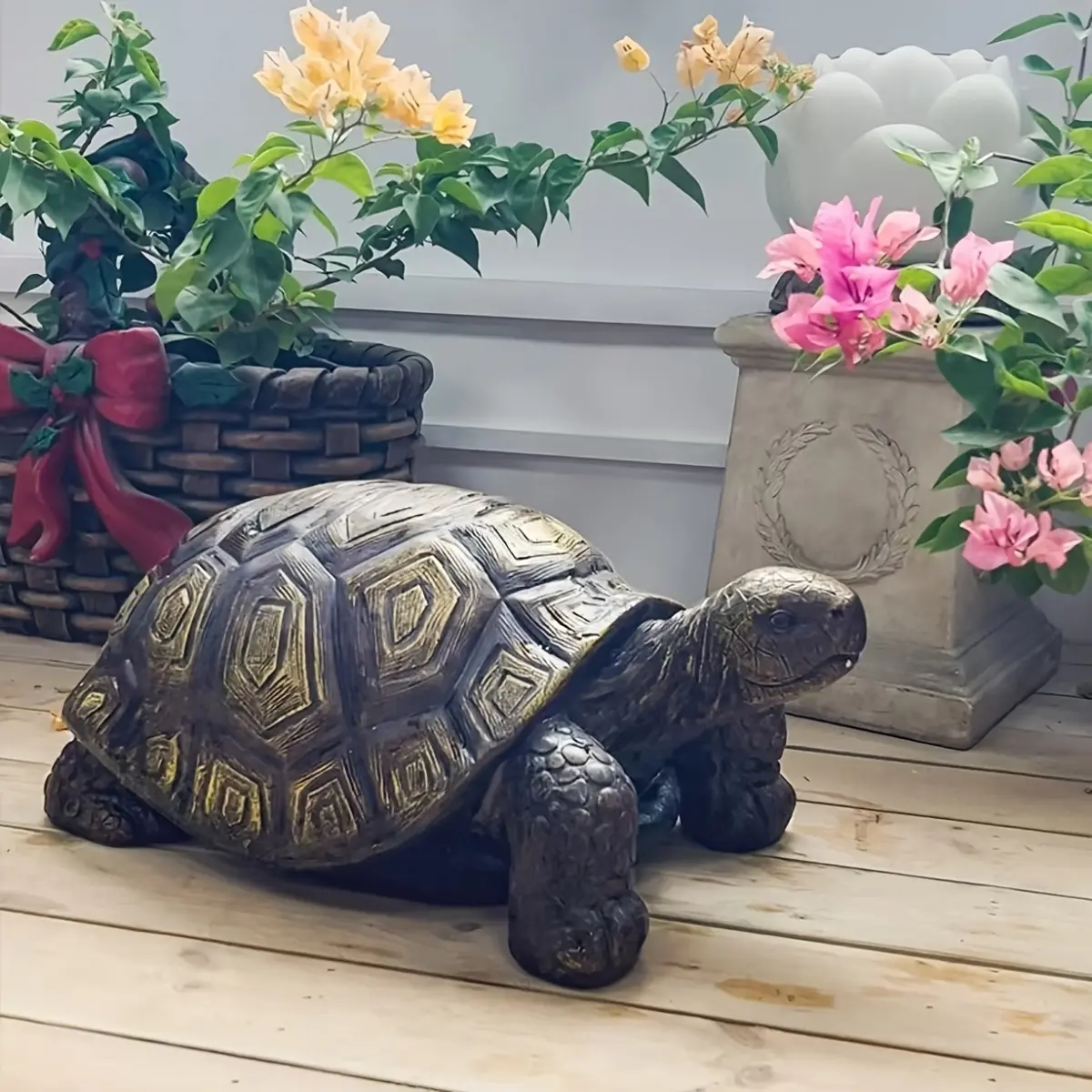 Aobtkel 21.3" Large 3D Turtle Statue, Realistic Resin Garden Sculpture with Intricate Shell Design, Weather-Resistant Indoor & Outdoor Decor for Lawn, Balcony, Patio, Unique Home Gift & Landscape Art