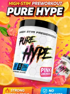 PURE HYPE – High‑Stim Pre‑Workout | Strong Energy & Focus | 30 Servings Healthcare Supplement