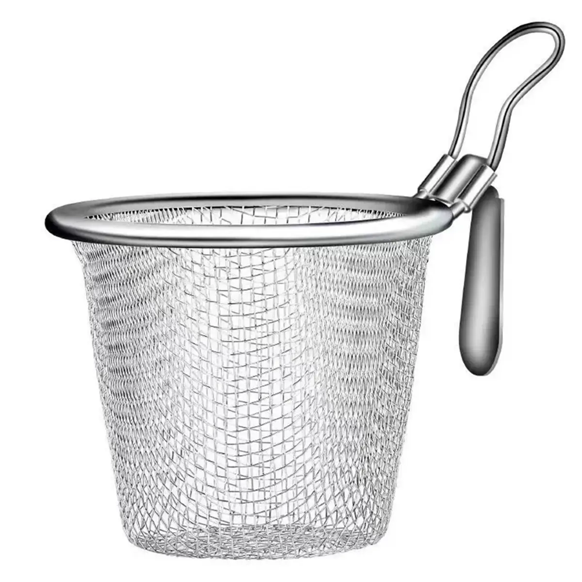 2Pcs Large Silver Stainless Steel Perforated Colander Strainer Baskets - Hanging L-Shape Utensil Holder for Straining, Hot Pot, Frying, Home Use, All Seasons Kitchen Organizer for Friends