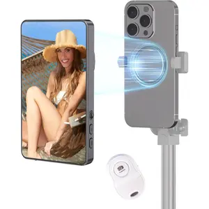 Selfie Monitor Screen Phone, Vlog Selfie Monitor Screen Support Wireless Synchronization, 0 Latency, Remote Control Operation, 1800mAh Battery, Back Camera for iPhone & Android Phone