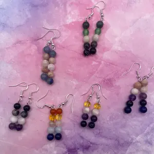 Pride Crystal Beaded Earrings - Colorful Bead Designs for Pride