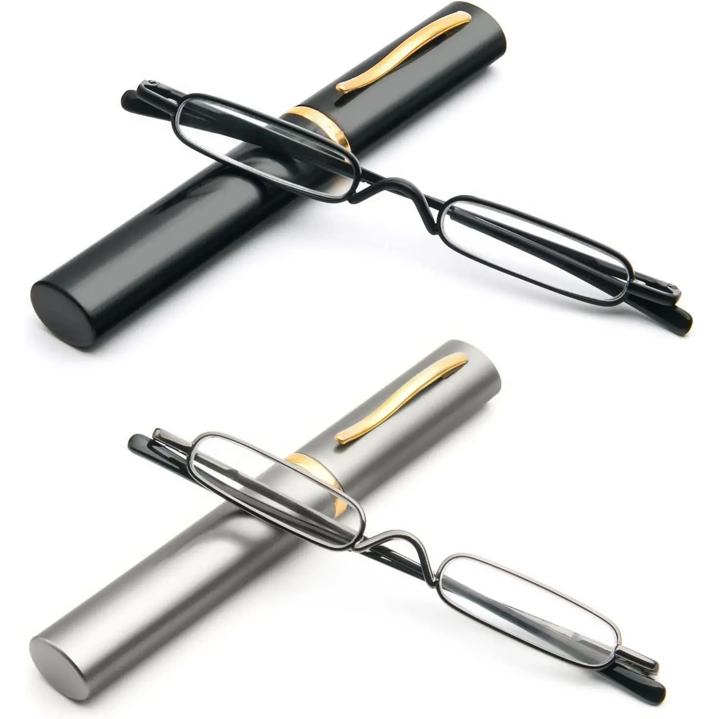 Women's Stainless Steel Mini Reading Glasses with Aspheric Lenses, Compact Small Pocket Readers, Portable Case Included, Acrylic, 2 Pair, Near Vision, 15G, 3.0 X, Metal, 2.5 X, Set, Integrated Nose Pad, Mini Lens Design, Age 45-70, Multiple Diopters, Fema
