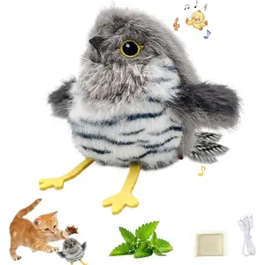 Interactive  Toys for Indoor Cats - Flying Bird  , Flapping Bird   with Chirping Sound,Interactive Flappy Bird  Toys,Rechargeable  Activated Flying Bird  Toys For Indoor Cats