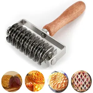 Stainless Steel Dough Lattice Roller Cutter for Pie Pizza Bread Beef Wellington Pastry Crust Baking Tool