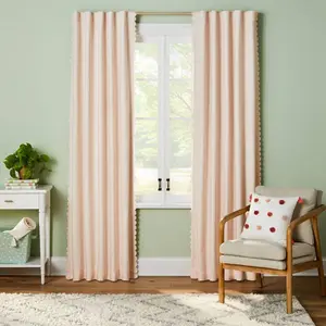 42"W x 84"L Scallop Kids' Blackout Window Curtain Panel Pink - Pillowfort