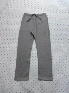 Uncuffed Men's Sweatpants Deep Grey Joggers Relaxed Oversized Fit Design Unisex Athletic Casua Lounge Pants with Pockets, Soft Fleece Home Pants with Drawstring