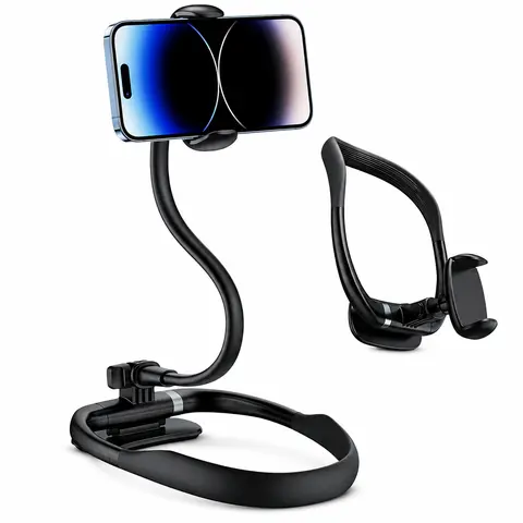 Wintory Portable Plastic Hands-Free Neck Mount Cell Phone Stand, 16in Flexible Gooseneck 360° Rotation Holder with Magnetic Closure, Universal Adjustable Fit for 4–7in Devices (Phone Holders & Mounts)