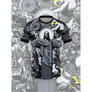 Brazil Jesus Special Edition Football Jersey, New Release, Unisex Sports T-Shirt, Training Jersey for Men and Women, Casual Apparel