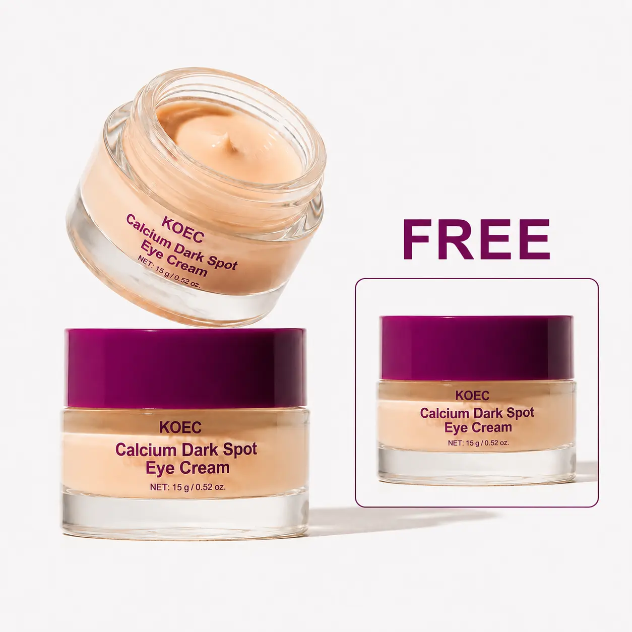 【Buy 1 Get 1 Free】Calcium Dark Spot Eye Cream - Niacinamide & Calcium Gluconate Eye Cream for Dark Circles, Under Eye Bags & Sagging