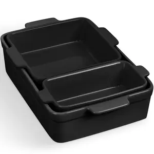 Best Choice Products Ceramic Bakeware Set of 3 Casserole, Loaf, and Square Dishes w/ Handles Best Choice Products Ceramic Bakeware Set of 3 Casserole, Loaf, and Square Dishes w/ Handles