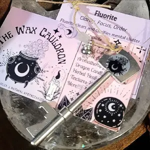 The Wax Cauldron Lucky Key Handmade with Blessings Good Intentions & Love Charm Crystal Keychain