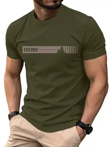 Men’s lightweight summer cotton T-shirt for casual wear, skin-friendly and stylish, featuring a personalized letter and palm tree graphic print. Suitable for running, golf, fishing, basketball, camping, gym workouts, swimming, and beachwear—an ideal summe