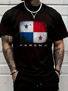 100% Cotton Panama T-Shirt Panamanian Flag Souvenir Love Gift T-Shirt Women's Men's Graphic Tee Crew Neck summer vacation Tops