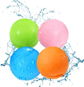 Set of 4 reusable silicone balls, perfect for the pool and summer outdoor activities. These soft balls can be separated and used as water projectiles