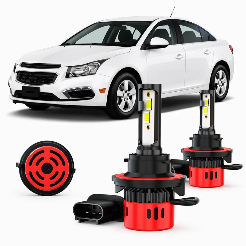 Fits Chevy Cruze 2011 2012 2013 2014 2015 2016 Cars Accessories 2PC LED Headlight Bulbs High / Low Beam Car Stuff Vehicle Super Bright Led
