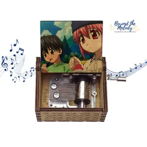 Beyond The Melody Elfen Lied Manga  Wooden Music Box Hand-Cranked Musical Keepsake for Kids & Travel Lovers Eco-Friendly & Compact Design