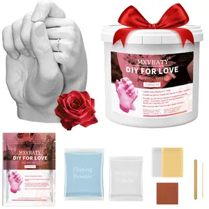 Hand Casting Kit – Couples Easy DIY Plaster Mold Kit with Base & Practice Kit, Romantic Keepsake Gift for Anniversary, Wedding, Birthday, Valentine’s Day,Non-Toxic,Safe for Adults