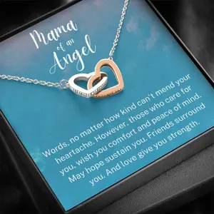 Interlocking Hearts Necklace, Mama Of An Angel, Child Loss Gift, Condolence Gift, Baby Loss Gift, Miscarriage Gift, Loss Of Baby, Sympathy