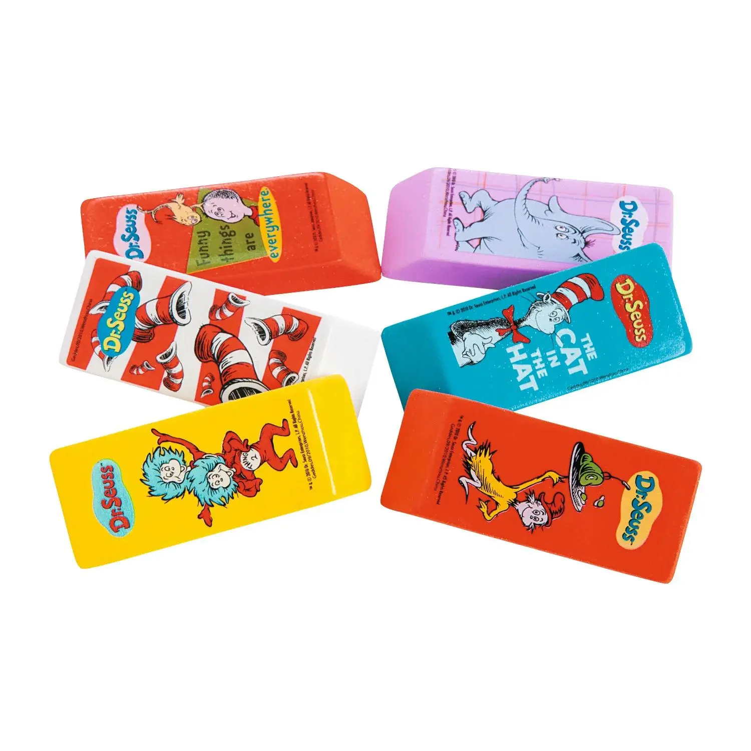 Dr. Seuss Beveled Erasers , Stationery, 48 Pieces