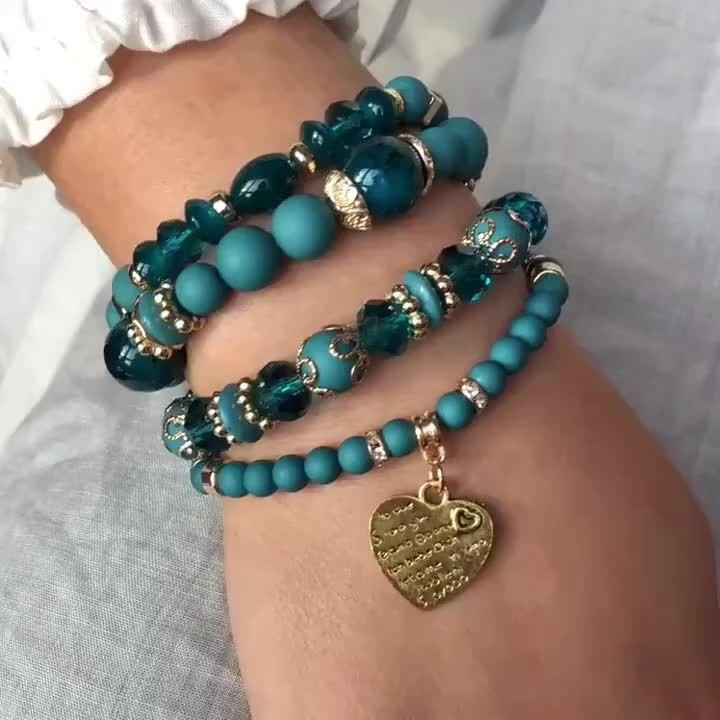 Bohemian Style 12/36pcs Tassel Multi-Layer Wooden Bead Elastic Bracelet with Butterfly Elephant Tree Pendants Handmade Unisex Bangle Colorful Wristband for Party Gifts & Daily Wear