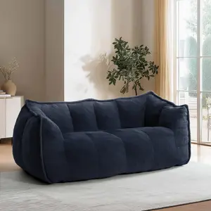 Pamapic Oversized Teddy Fabric Bean Bag Chair, Foam Filled Double Seater for Living Room