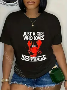 100% Cotton Unisex Just A Girl Who Loves Lobsters Funny Lobster Costume T-Shirt