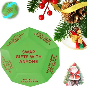 Santa Swap Gift Exchange Dice, 1 Count 12 Different Sides Exchange Dice Game, Party Gift Exchange Dice Game, Party Activities Supplies