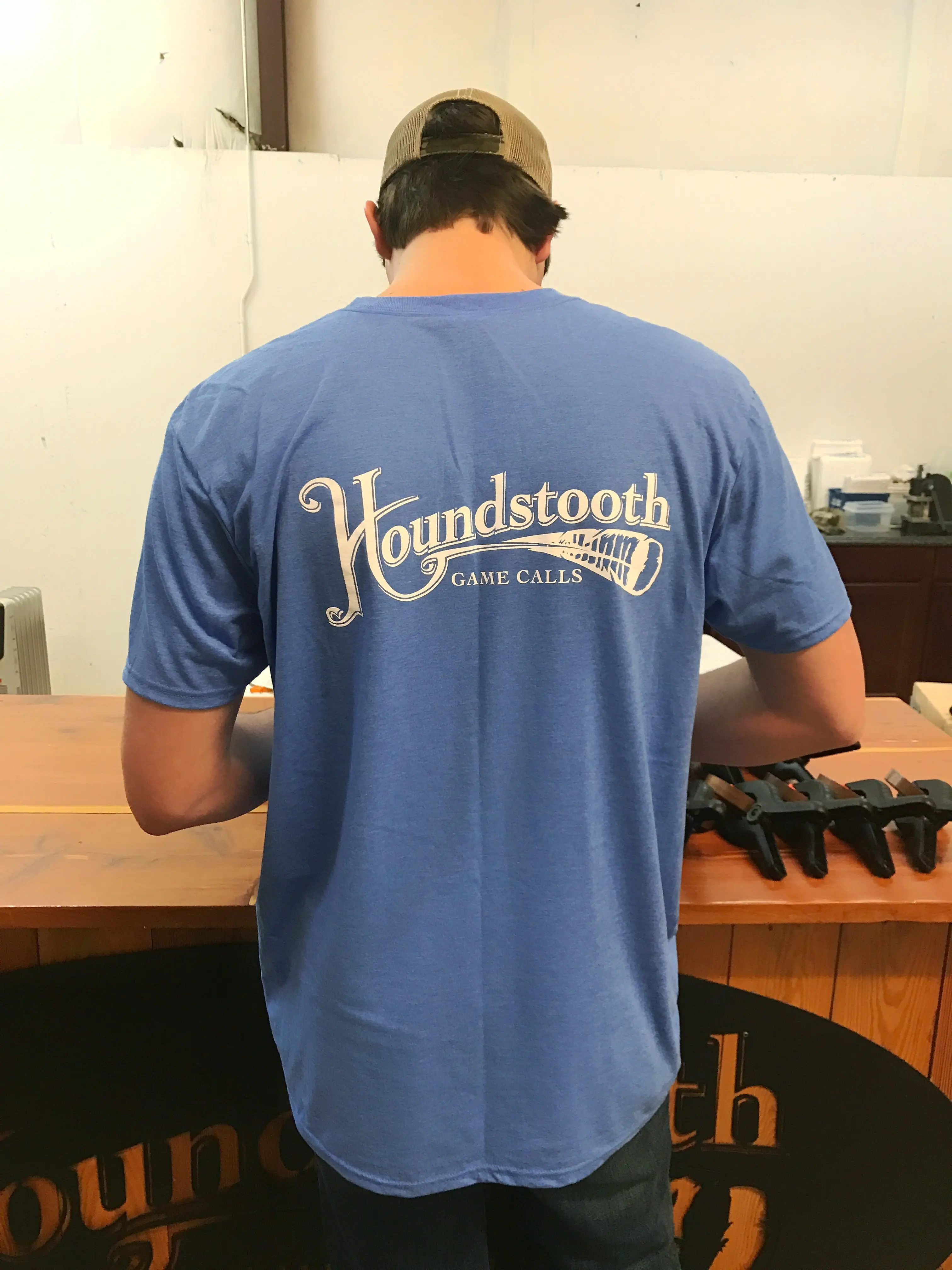 Heathered Blue Houndstooth Logo T-Shirt