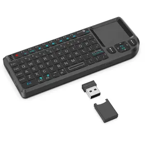 Wireless Mini Keyboard with Laser Pointer & RGB Backlit- for PC, Laptop, TV Box, Office - 2.4G USB, Type-C Rechargeable, Portable Design Rechargeable Backlight Keyboard