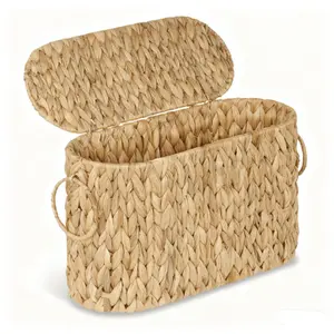[AURA & LSLE] Gourd Grass Woven Storage Basket - Hand-Held Home Organizer for Living Room, Ideal for Miscellaneous Items & Snacks