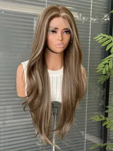 30 Inch Long Wavy Wigs for Women, Gorgeous Fluffy Loose Wave Wigs without Bangs, Synthetic Lace Frontal Wigs for Party, Daily Use