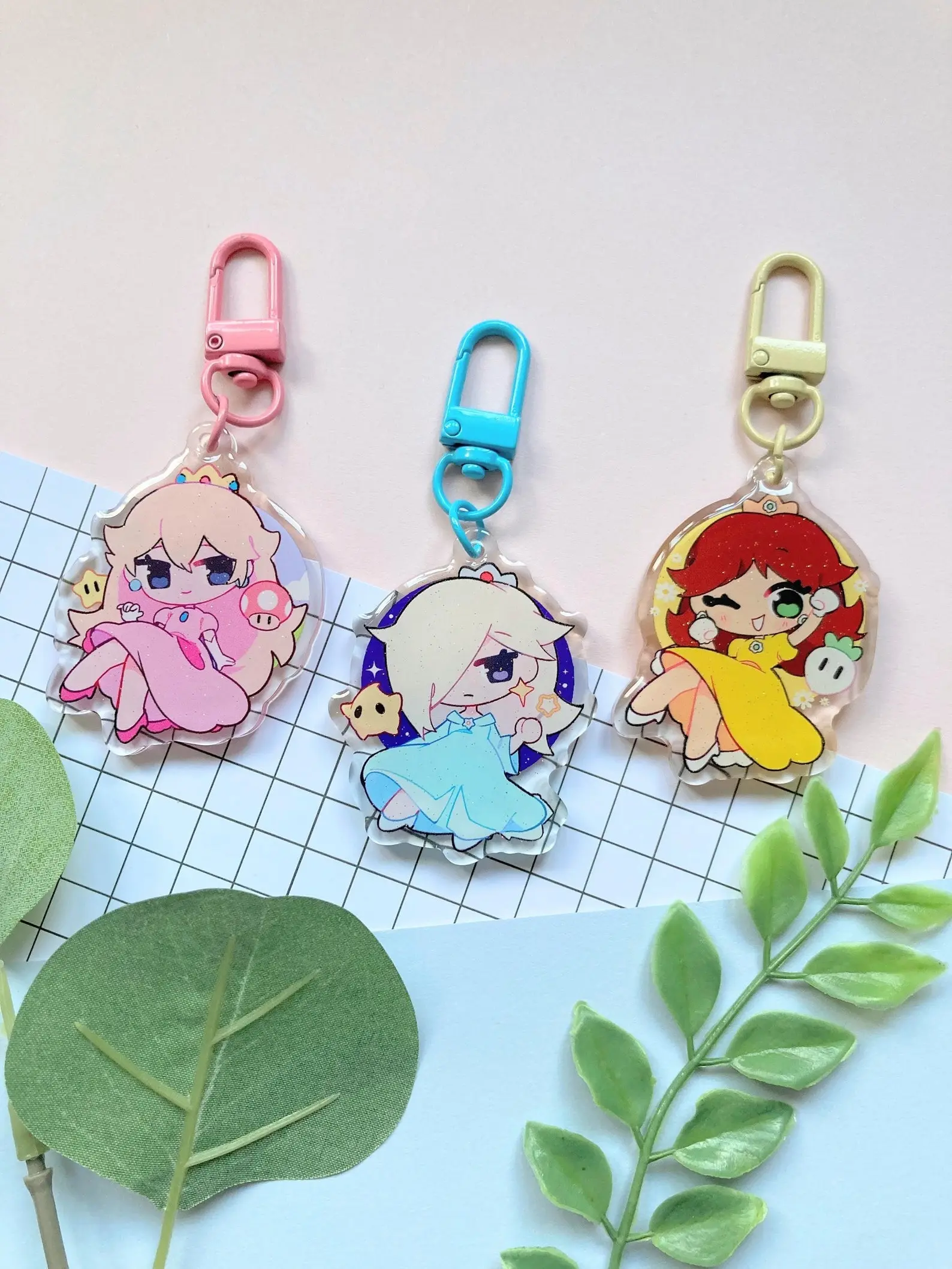 Princess Acrylic Keychains- Peach, Rosalina, Daisy 2 inches - TikTok Shop