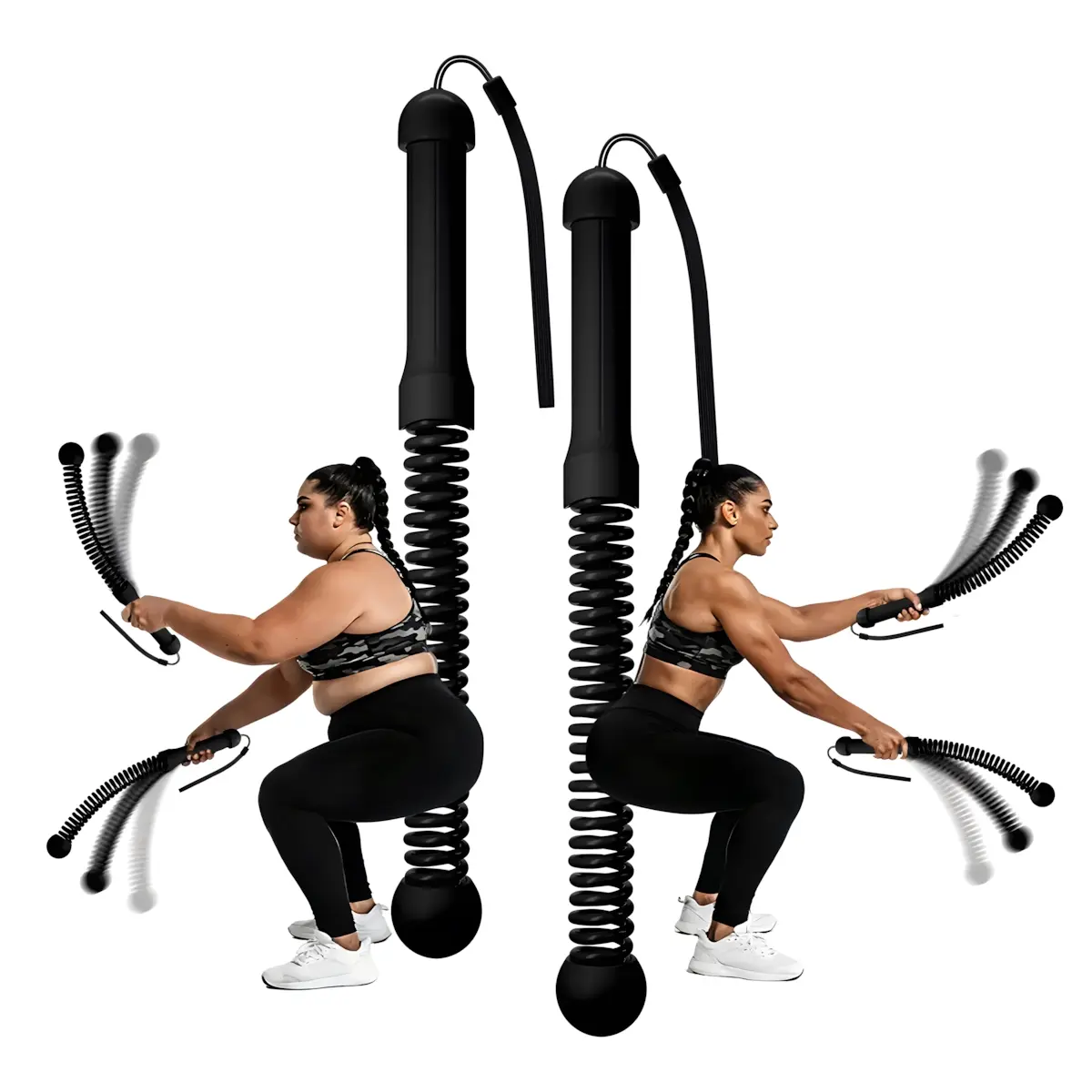 Weighted Cordless Battle Ropes 2PCS New Upgrade Quiet Ropeless Training Rope Fitness Equipment for Home Strength Training HIIT Workouts Full Body Exercise Indoor Gym Use Noise Free Portable Workout Gear