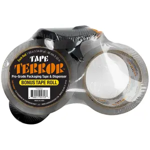 Tape Terror Dispenser with Roll of Pro-Grade Tape + Bonus Roll