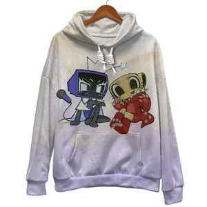 Shellyvision Dandy's world 3D hoodie: purple cream, shellydandysworld, shelly hoodie, Veedandysworld, Shellyvision hoodie