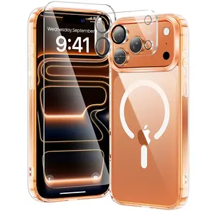 YZOIKO 3 in 1 for iPhone 17 Series Cases Clear, Fits MagSafe, Not Yellowing, Screen Protector*1 Camera Lens Protector*1, Military-Grade Protection, for iPhone 17 Pro Max 6.9 inch