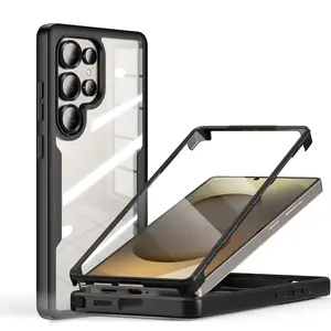 For Samsung Galaxy S25 Ultra 6.9inch Case, [Built-in Screen Protector] [Military Grade Shockproof] 360° Full Body Clear Rugged Protective Case Cover（Black）