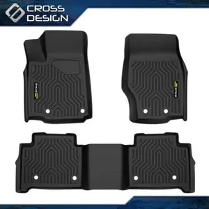 CROSSDESIGN 3PCS Floor Mats Fit For Jeep Grand Cherokee 2022-2024 Non L TPE Floor Mats Liner All Weather 3D Material Cargo Liners All-Weather Car Mats Anti-Slip Trunk Mat Accessories Custom Upgrade version
