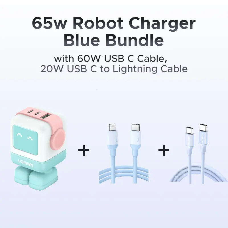 65w Charger + 60W USB C Cable +20W Lightning Cable