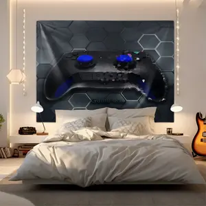 Gamer Game Controller 3D Print Tapestry, Cool Tech Style, Durable HD Printed, for Boys Bedroom, Gaming Room, Dorm, Homestay Wall Decor