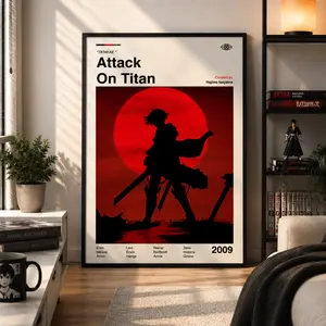 Attack On Titan Poster |   Minimalist Anime Wall Art for Bedroom & Gaming Room Decor