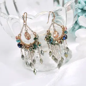 Beautiful Deluxe Gemstone Chandelier Earrings, Gemstone Earrings，Chandelier Earrings，Holiday earrings