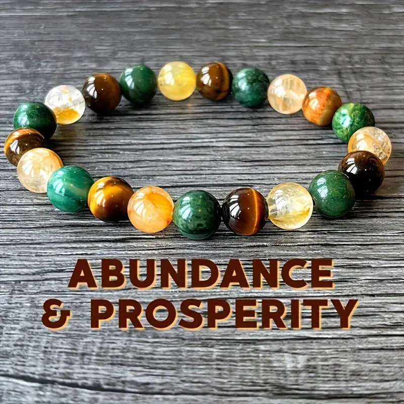 Natural Citrine & Aventurine Money Attraction Bracelet | Real Crystal Healing Jewelry for Abundance & Luck | Genuine Malachite Energy Bracelet for Men & Women | Waterproof Spiritual Manifestation Gift