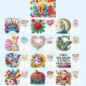2026 Diamond Painting Calendar Set, Romantic Heart Design, New Year & Christmas Theme, Perfect Gift for Beginners & Friends, Diamond Painting Kit