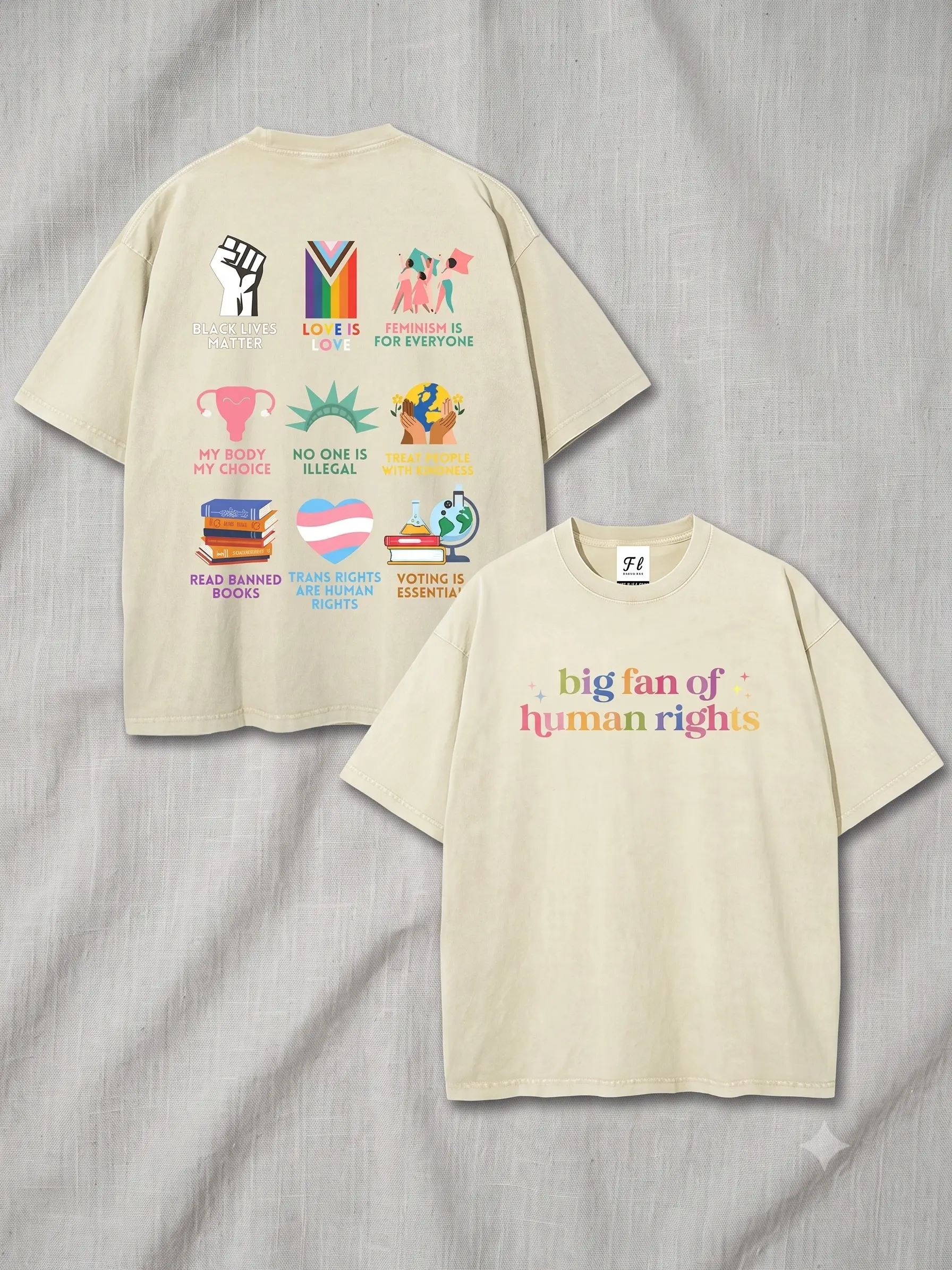 Men's Pre-Shrunken Relaxed Cut 100% Cotton Short Sleeve Tee - Hot Stamped Art Human Rights Freedom Graphic, Micro Elastic Super Soft Fabric, 1-5XL Menswear Vintage Retro Streetwear Batik Top