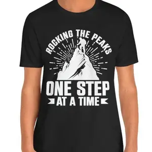 Rocking the peaks, one step at a time - Rock Climbing T Shirts